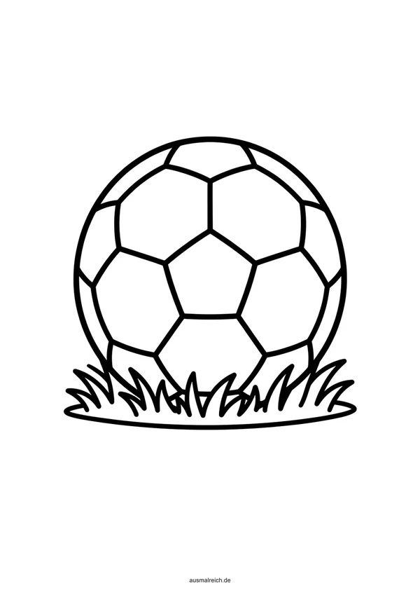 Einfacher Fußball mit dicken Konturen - Kostenloses Ausmalbild für Kinder (3-4 Jahre)