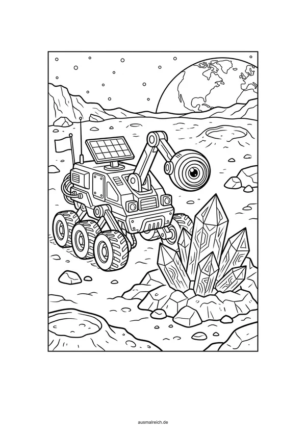Entdecker Roboter - Kostenloses Ausmalbild für Kinder (6-8 Jahre)