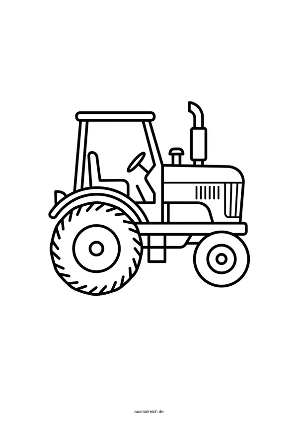 Klassischer Traktor auf dem Bauernhof - Kostenloses Ausmalbild für Kinder (4-5 Jahre)