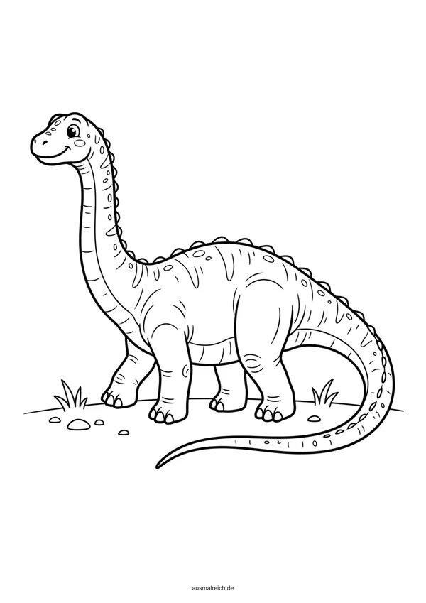 Kleiner Baby Diplodocus - Kostenloses Ausmalbild für Kinder (5-7 Jahre)