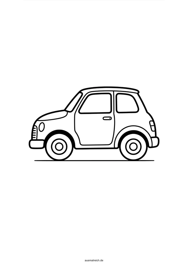 Kompaktes Stadtauto - Kostenloses Ausmalbild für Kinder (4-5 Jahre)