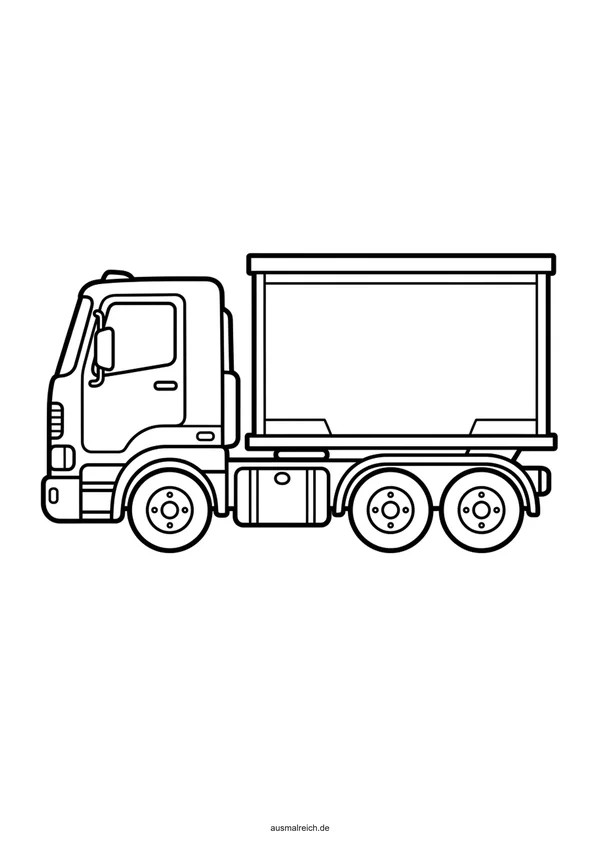 LKW für Baustellentransporte - Kostenloses Ausmalbild für Kinder (4-5 Jahre)