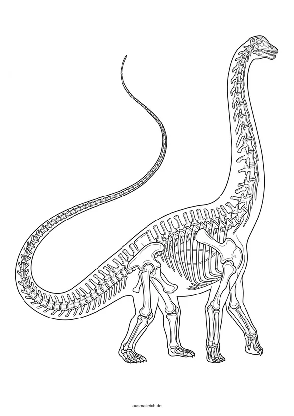 Präziser Diplodocus Gigant - Kostenloses Ausmalbild für Kinder (8-12 Jahre)