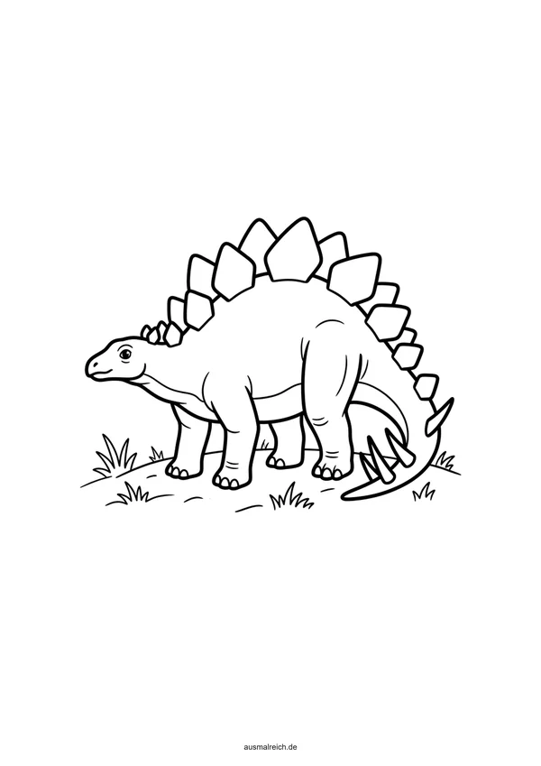 Stehender Stegosaurus - Kostenloses Ausmalbild für Kinder (4-5 Jahre)